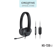 Creative HS-720 V2 - USB Audio On-Ear Headset with Noise-Cancelling Condenser Boom Mic, Inline Mic, 