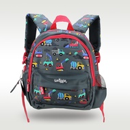 Children's Schoolbag Baby Backpack Boys Cartoon Construction Site Vehicle Pattern 11 Inch Kids‘ Bags