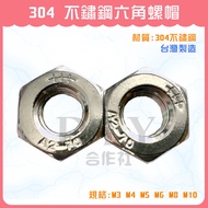 [DIY Cooperative] White Iron Nut 304 Stainless Steel M3 M4 M5 M6 M8 M10 Hex Nut and Bolt Screw Nut