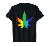Marijuana Rainbow Gay Flag Weed Leaf T-shirt-Gay Pride Shirt