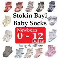 Socks Kid Plain Tight Cotton Newborn Stokin Baby Stocking Kanak Sarung Kaki Baby宝宝袜子孩童