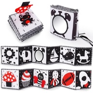 Black and White High Contrast Toys for Baby 0-3 3-6 months Infant Tummy Time Soft Book Sensory Music