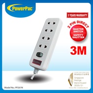 PowerPac Extension Cord Extension Socket Power Cord 3 Meter 2pin 4way  (PP261N)