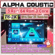 เครื่องเล่น Alpha coustic T6 2K / 3แรม 64รอม 8คอล Ver.13 จอIPS เสียงEQ กล้องAHD1080p CarPlay Android