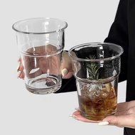 Glass cup, heat-resistant glass cup for tea, coffee, ice blend, juice 430ml-GW1004