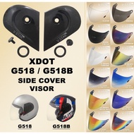 SIDE COVER / VISOR HELMET XDOT G518 / G518B - CLEAR / SMOKE / DARK TINTED / 2 TONE / CRYSTAL / REVO