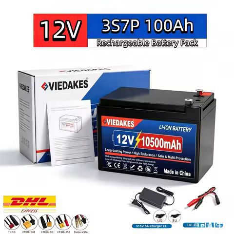♻️ 12V 100Ah 3S7P Lifepo4 Battery 18650 No Memory Effect for Power Tools Daily Use Electric Tools Po
