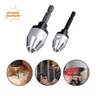 PUREHAIRBEAUTY Drill Chuck Adapter, Hex / Round Shank Alloy Keyless Drill Chuck,  Chuck for Mini Scr