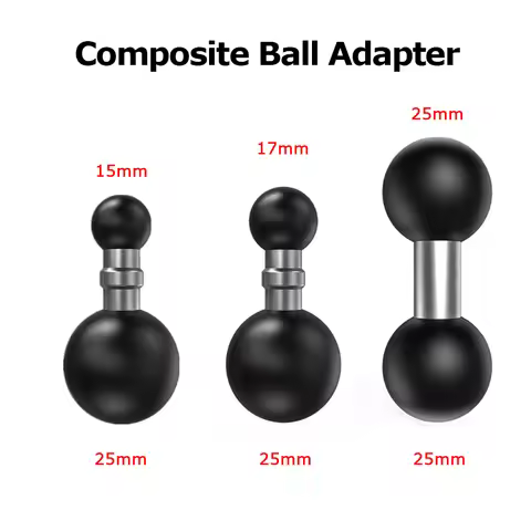 25mm to 15mm/17mm/25mm Composite Ball Adapter For Industry Standard Dual Ball Socket Mounting arms W