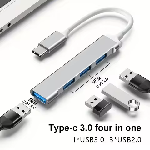 USB Dock Station 4 Port USB C HUB Adapter USB 3.0 Type C Splitter 5Gbps for MacBook Pro Air PC Lapto