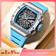 Pagani Design 2024 New Men's Quartz Watches Skeleton Dial 100M Waterproof Sport Rectangle Sapphire Glass Watch for Men