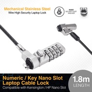 🔥1.8m Numeric/Key nano laptop cable lock 🔥Compatible with Kensington Nano / HP Nano Lock Port 2.5x6m