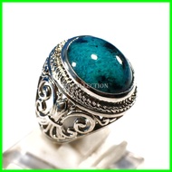 CINCIN BATU AKIK NATURAL KANTORAN BACAN PALAMEA TOTOL KRISTAL BIRU TEMBUS KINCLONG HABIS TERMURAH