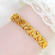 Gelang Hongkong Lapis Emas 24K Titanium Gold Anti Karat Perhiasan Pashion Wanita Mewah Bisa COD