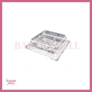 F&F Box FF-33 Clear Plastic Square 4 Holes (12x12x4 Cm.)(100 Pieces)