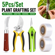 5Pcs/Set Plant Grafting Set Pruning Shears Grafting Tool with 2 Rolls Grafting Tape