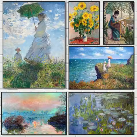 Diamond Painting Claude Monet Classic Art Collection Mosaic Handmade Artwork Round/Square Diamonds E