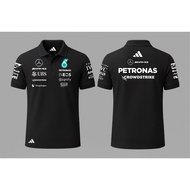 Mercedes F1 2026 Polo-shirt, Unisex - AMG Petronas - Original Lacos Cotton Material - Size S - 5 XL