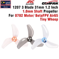 Gemfan 1207 31mm 1.2Inch 3 Blade Propeller 1mm Shaft for BetaFPV Air65 / 0702 Motor (4 Pairs/8Pcs)