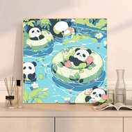 Ready Stock | Cartoon Digital Oil Paint 20x20cm Canvas Painting By Number With Frame Children's gifts 哆啦A梦卡通儿童数字油画