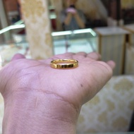 cincin ring polos wanita/pria emas asli 8k 375
