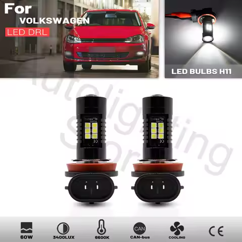 2Pcs H11 H8 HB4 9006 Led Fog Light Bulb for VW Golf V MK5 1K1 1K2 1K3 1K4 1K5 VI MK6 GTI GTD Car Fog