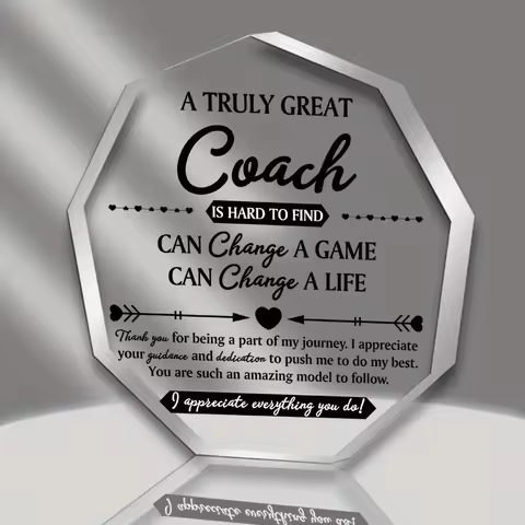Acrylic Coach Appreciation Sign 2D, Versatile Desktop Decor for Baseball Basketball Soccer Hockey, C