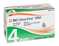 BD ULTRA-FINE PEN NEEDLE 4MM 32G 100'S (box) ref 320566