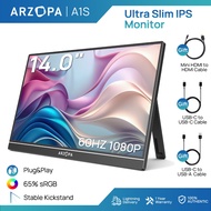 ARZOPA A1S Portable Monitor External Display With Dual Speakers (14"/FHD 1080P)