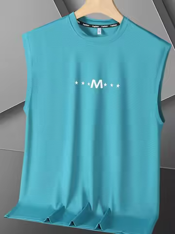 Tank Tops Men Plus Size 8xl 7xl 6xl Ice Silk Classic Sleeveless T-Shirt Black Blue Green Tees All-Ma