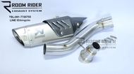 ท่อแต่ง CBR650R/CB650R/CBR650F/CB650F ชุดสลิปออนพร้อมปลายทรง Akrapovic GP ปวัสดุเกรดฟิล์มแคฟล่าตรงรุ