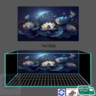 [Free Stickers+Stickers] 3D aquarium stickers Decal model lotus 3D 1808 super beautiful fish tank - 