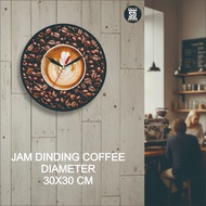 Skuy Decor 69 Coffee Theme Wall Clock Cafe Wall Decoration Living Room and Bedroom Decoration