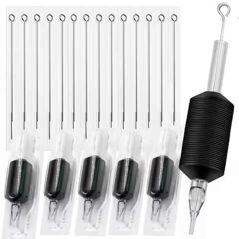 3RL 5RL 7RL 9RL 11RL Size Tattoo Needles and 3/5/7/9/11RT Size Disposable Tattoo Grips Tube Set 25mm
