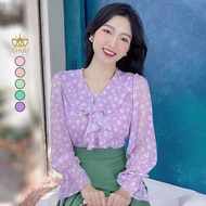 Women's kiting ruffle style office shirt CHUU A9496