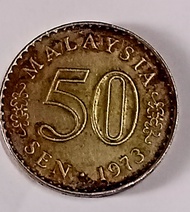 Duit syilling 50 sen parliment tahun 1973