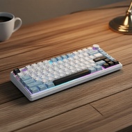 Hot Swappable AULA F75 75% RGB Mechanical Keyboard US Navy Blue LEOBOG Gray Switch
