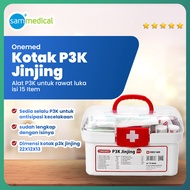 Onemed Carrying First Aid Box + Contains 15 items / Plastic First Aid Box Set / First Aid Tool / Wou