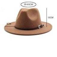 [Promotion]British Style Felt Jazz Fedora Hat 59-61CM Size Panama Trilby Hats For Women Men Gentlema