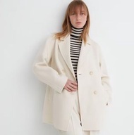 日本 UNIQLO 女裝 外套 女裝 雙面織紋短大衣 460926 聯名款 秋冬 冬季 羊毛大衣 保暖