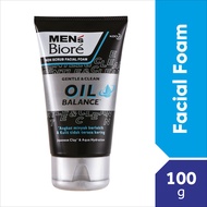 MEN'S BIORE Men'S  Facial Foam Oil Balance 100g Face Wash{Ship Fast]