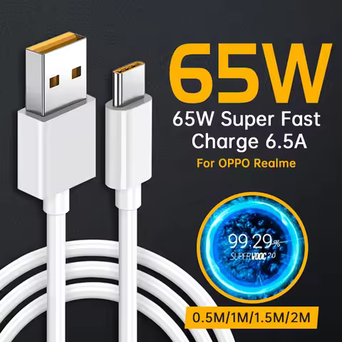 Realme 6.5A Super Fast Charge Rapide Cable Supervooc Superdart Real me Gt 5g Narzo 30 Oppo Reno 7 6 