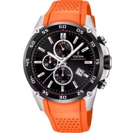 Festina The Originals Chronograph Orange Rubber Strap Black Dial Quartz F20330-4 100M Mens Watch