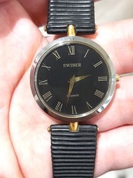 Swiber 正版 絕版 生活防水 古董 石英錶-手圍20公分內