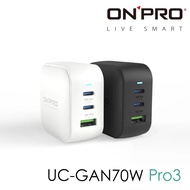 ONPRO UC-GAN70W Pro3 70W 3-Hole GaN PD Charger Gallium Nitride Type-C USB-C USB