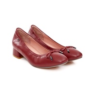 O&B รองเท้าหนังแกะ รุ่น AUDREY CLASSIC HEELS IN BURGUNDY-11243SS33007F_H4REXX