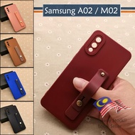 Samsung Galaxy A02 M02 Simple Ring I-Ring Back Case TPU Soft Cover Casing Colorful Stand Mobile Hous
