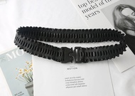 Fesyen Plastik Gesper Elastik Elastik Ikat Pinggang Hitam Tali Pinggang Nipis Wanita dengan Skirt Ko