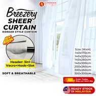 SUPERSAVE 3 in 1 Sheer Curtain Silky White Sheer Vertical Blind Design Langsir Sheer Putih Langsir J