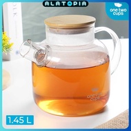 One Two Cups Heat Resistant Glass Teapot Borosilicate 1.45L - BR-384